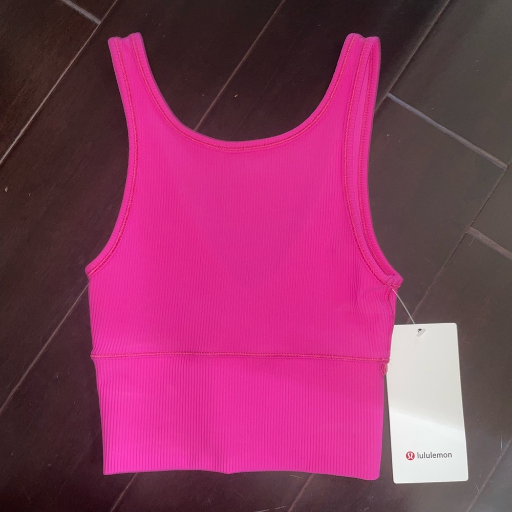 Lululemon Power Pivot Tank *Rib, size 0, Sonic Pink, BNWT